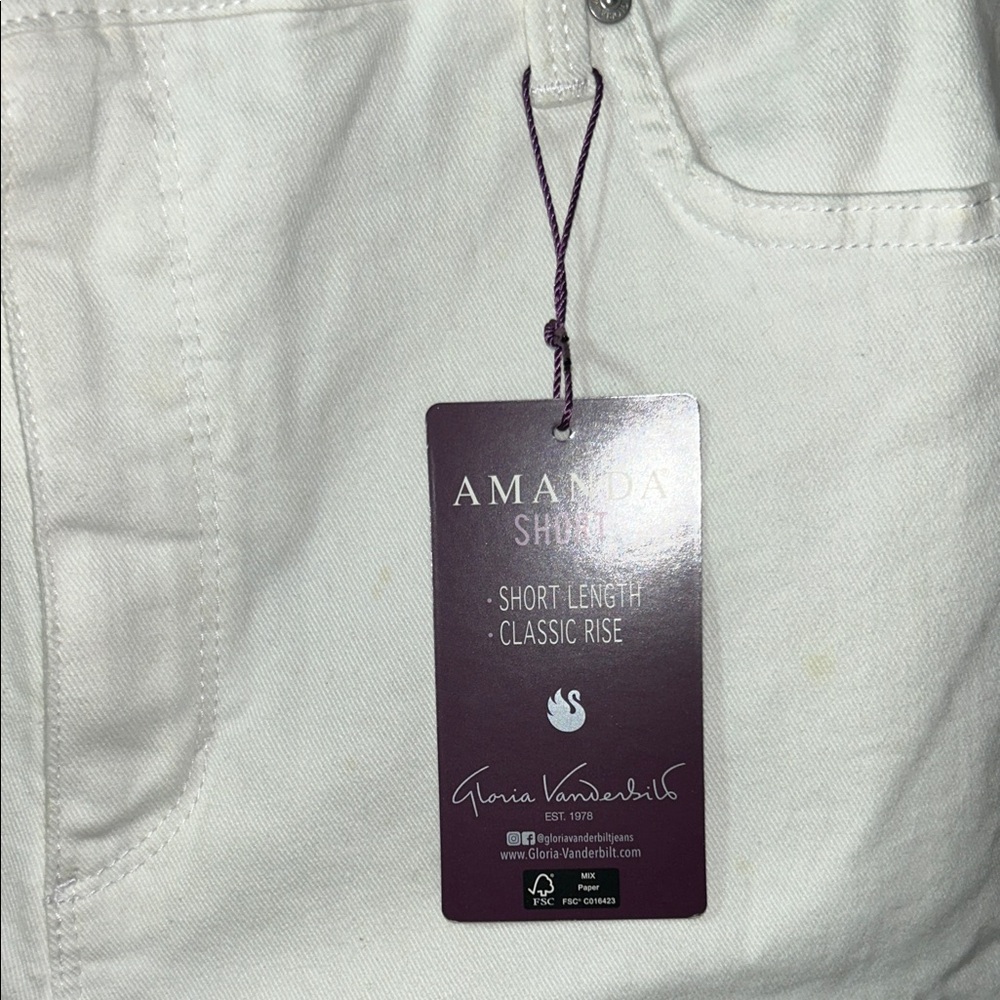 Gloria Vanderbilt White Amanda Short Classic Rise Jean Shorts size 16NWT - Picture 3 of 7